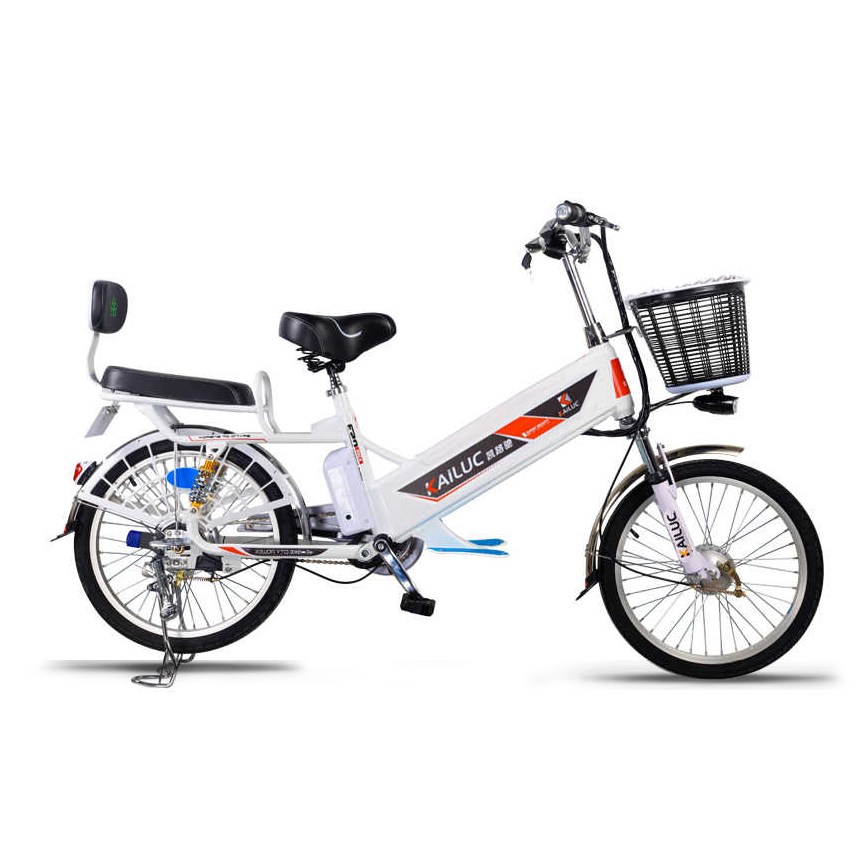 Bicicleta Eléctrica de Aluminio JP REHAB - Modelo YK-EB111 - Color Blanco  Rojo - JP REHAB
