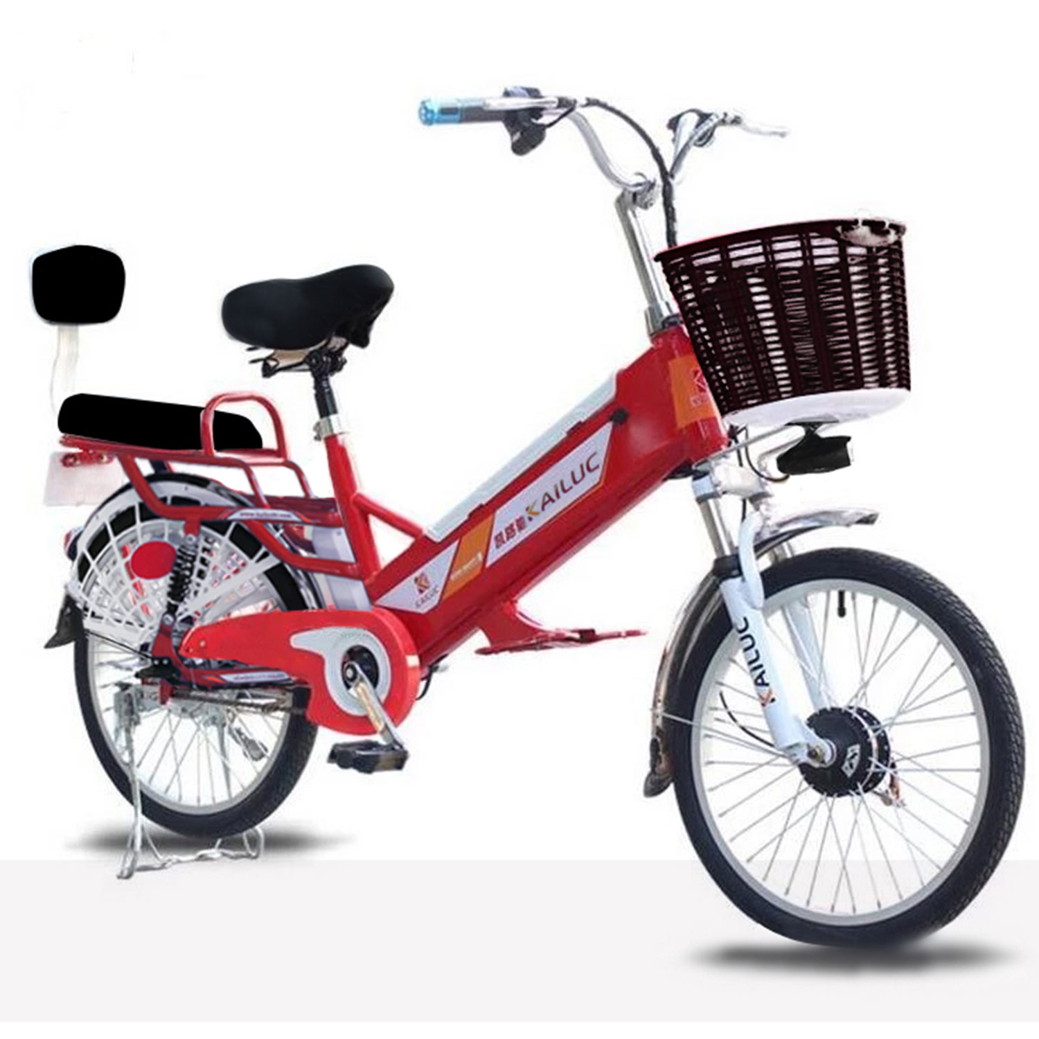 Bicicleta Eléctrica de Aluminio JP REHAB - Modelo YK-EB111 - Color Blanco  Rojo - JP REHAB