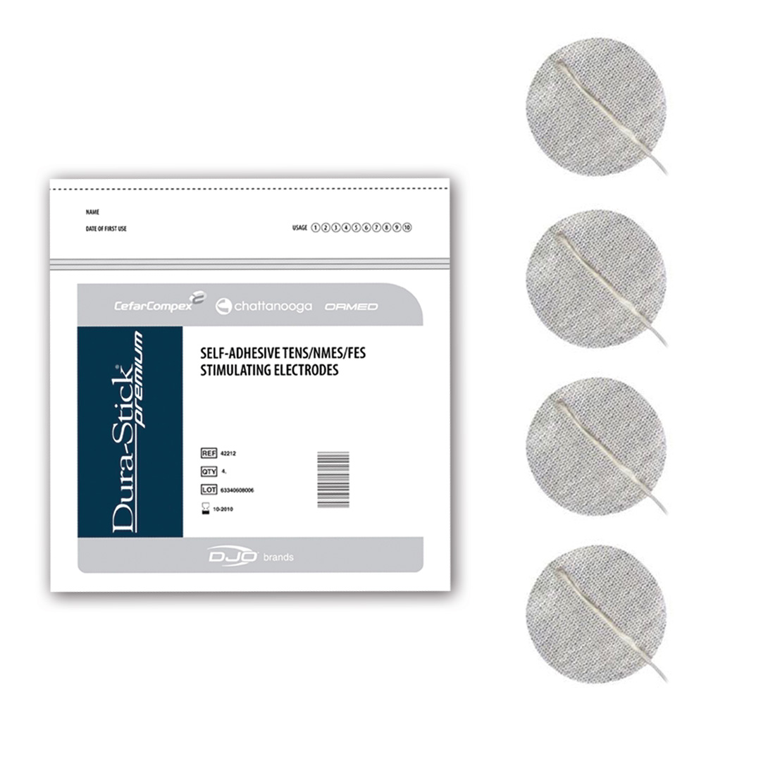 Electrodos adhesivos durastick Premium para Tens/Ems - 3.2cm (1.25“)  redondo x 4 unidades